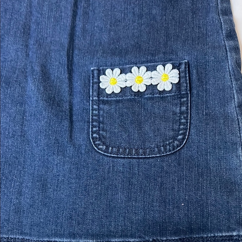 Mini Boden Blue Denim Jumpsuit with Daisy Trim - Picture 3 of 5